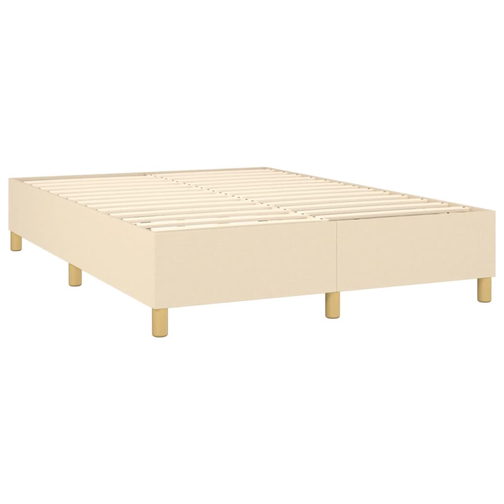 Sommier à lattes de lit et matelas et LED Crème 140x200cm Tissu - XIOS