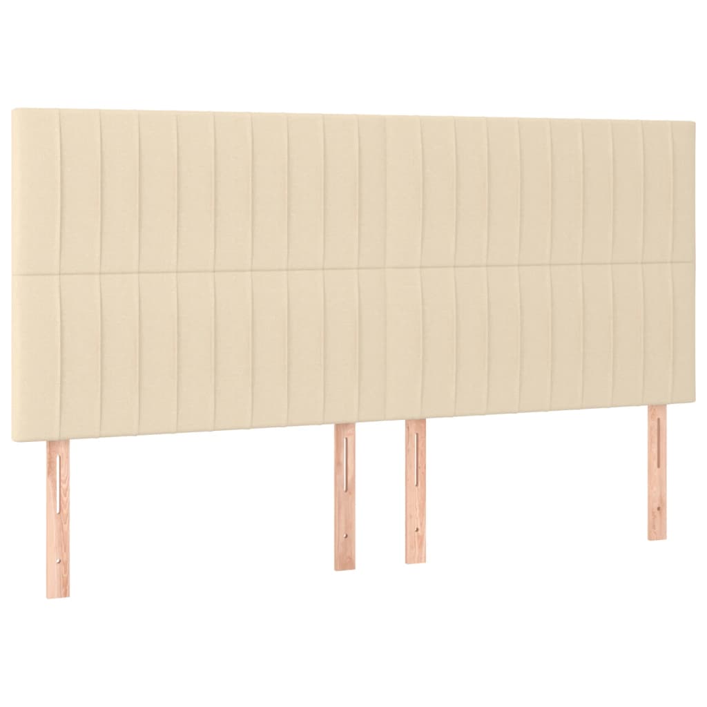 Sommier à lattes de lit et matelas et LED Crème 160x200cm Tissu - XIOS
