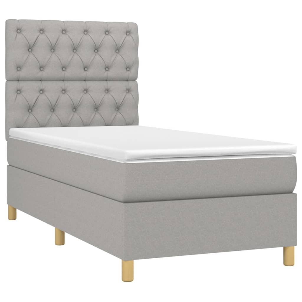 Sommier à lattes de lit et matelas et LED Gris clair 80x200cm - XIOS