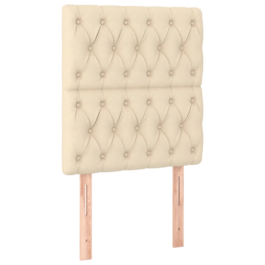 Sommier à lattes de lit et matelas et LED Crème 80x200cm Tissu - XIOS