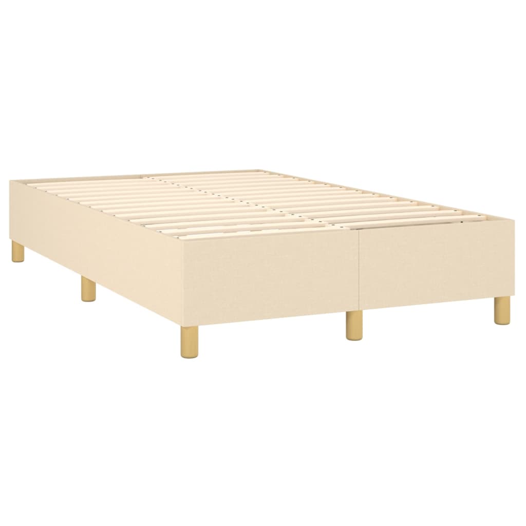 Sommier à lattes de lit et matelas et LED Crème 120x200cm Tissu - XIOS