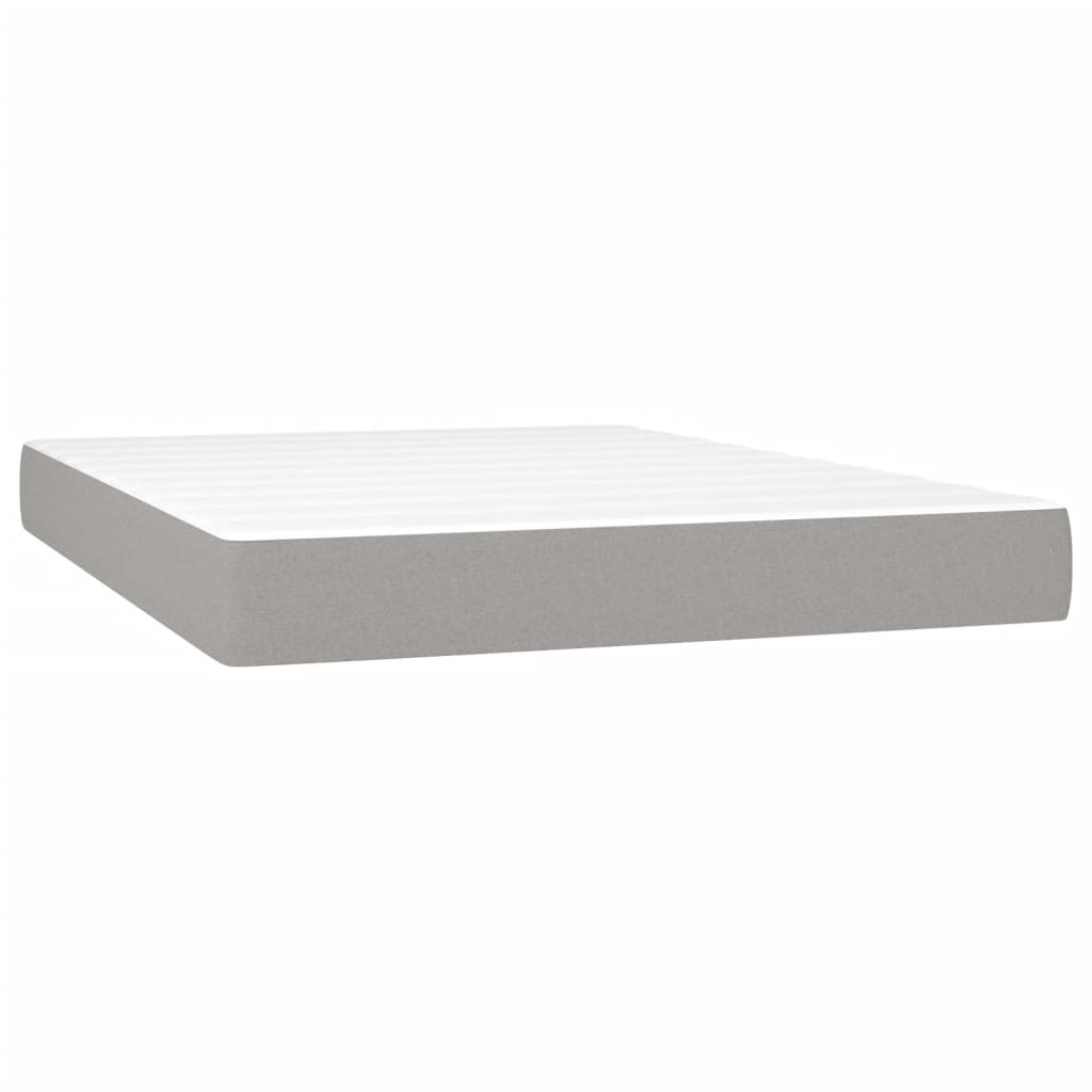 Sommier à lattes de lit et matelas et LED Gris clair 140x190 cm - XIOS