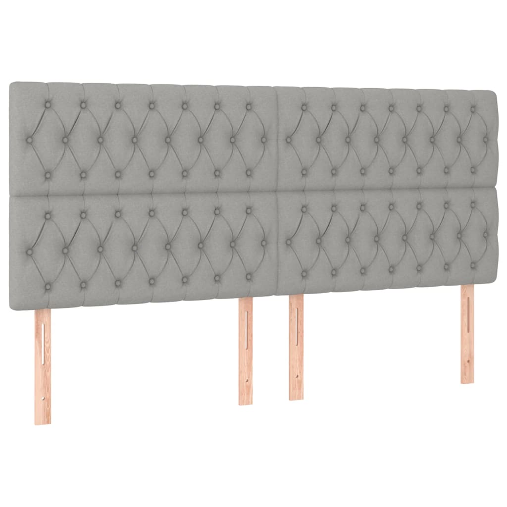 Sommier à lattes de lit et matelas et LED Gris clair 180x200 cm - XIOS