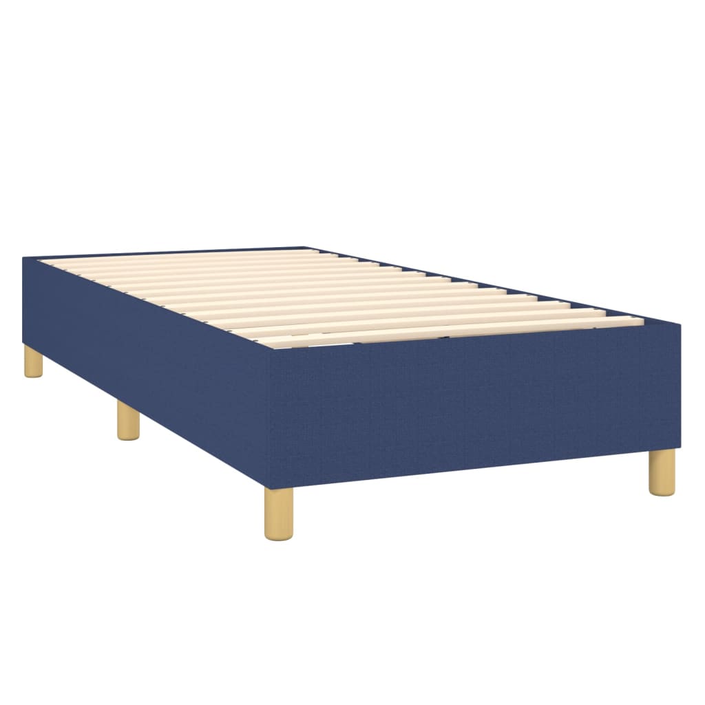 Sommier à lattes de lit et matelas et LED Bleu 100x200 cm Tissu - XIOS