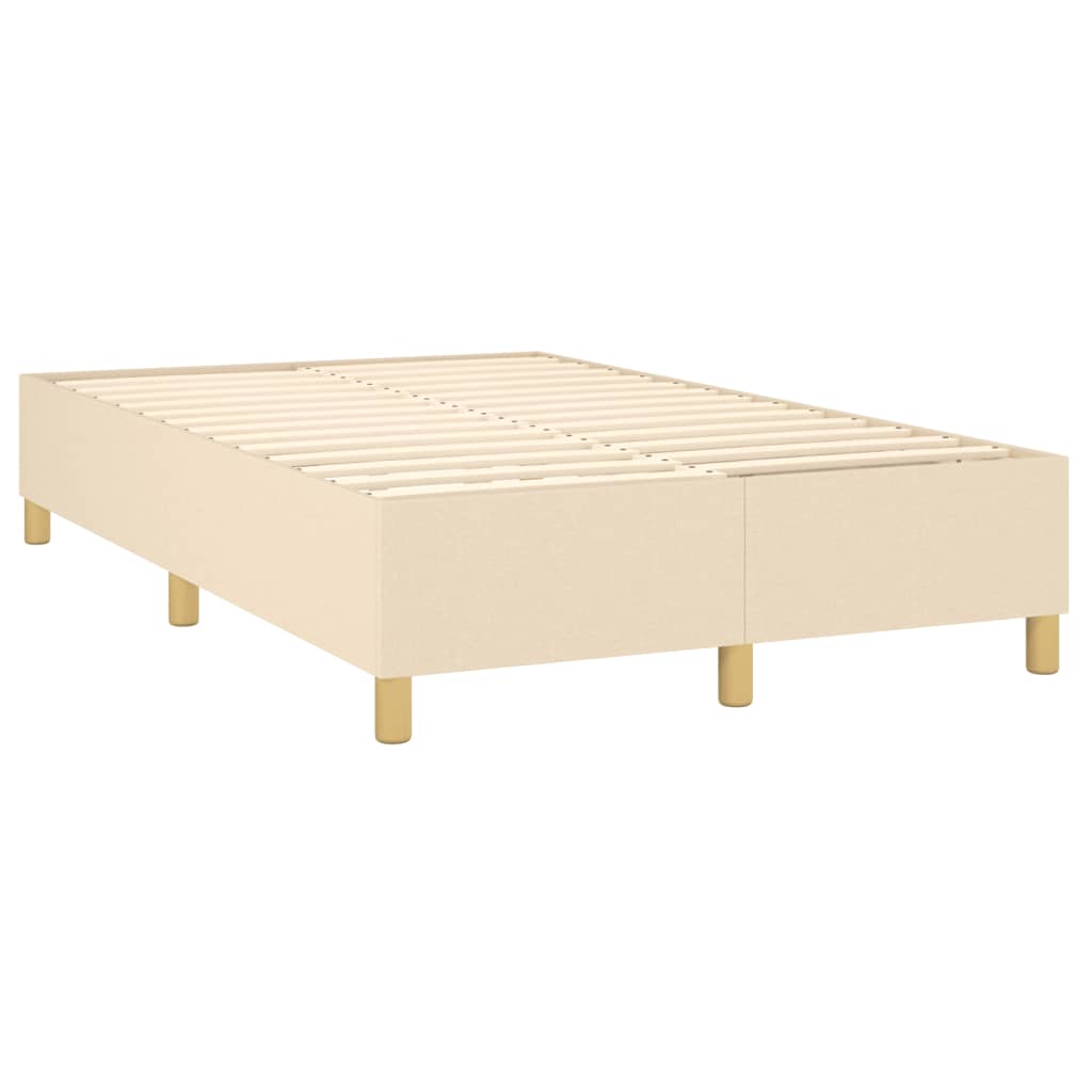 Sommier à lattes de lit et matelas et LED Crème 120x200cm Tissu - XIOS