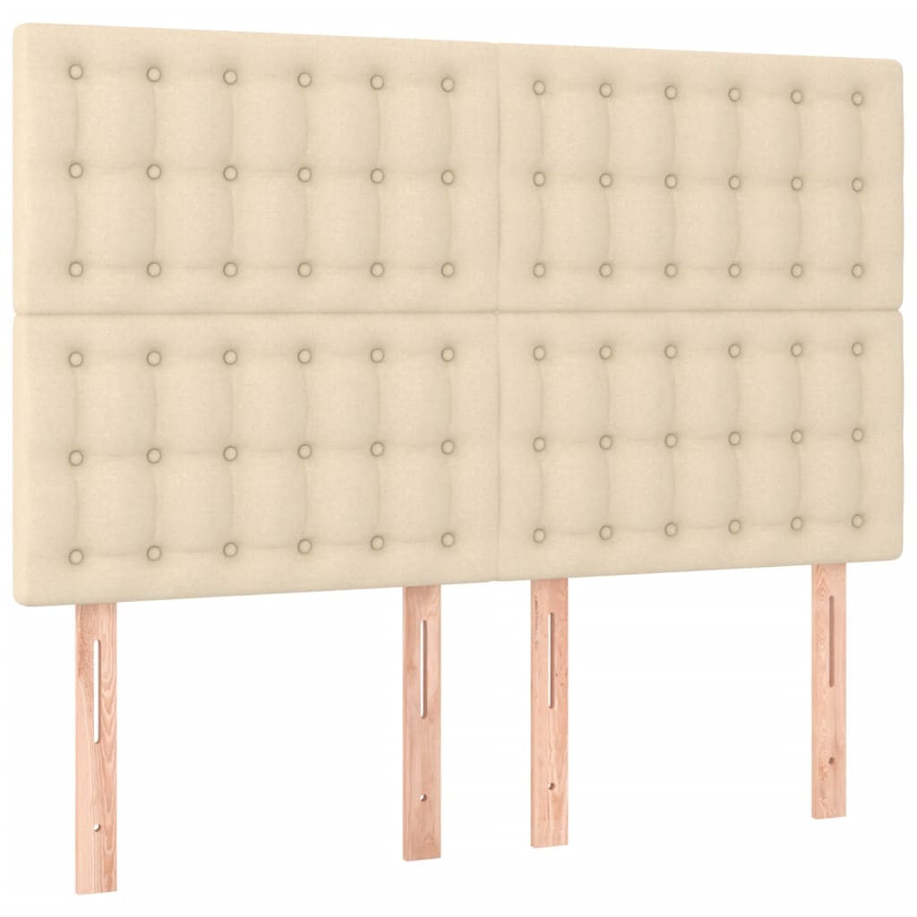 Sommier à lattes de lit et matelas et LED Crème 140x200cm Tissu - XIOS