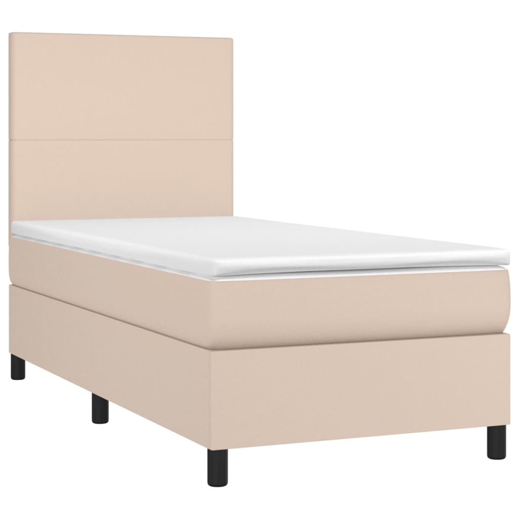 Sommier à lattes de lit avec matelas et LED Cappuccino 90x200cm - XIOS