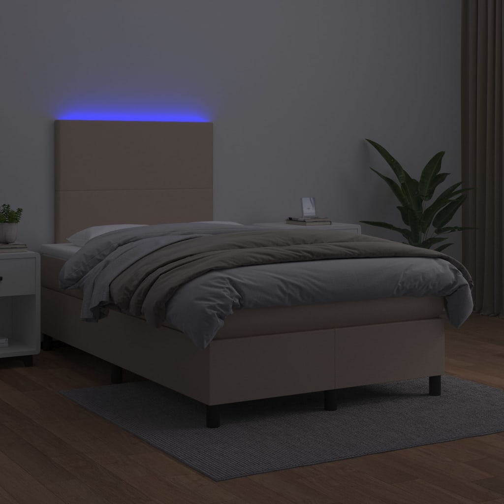 Sommier à lattes de lit avec matelas LED Cappuccino 120x200 cm - XIOS