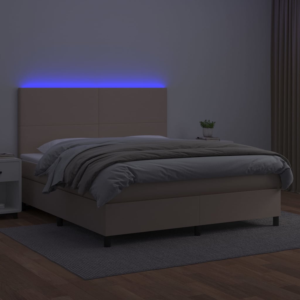 Sommier à lattes de lit avec matelas LED Cappuccino 160x200 cm - XIOS