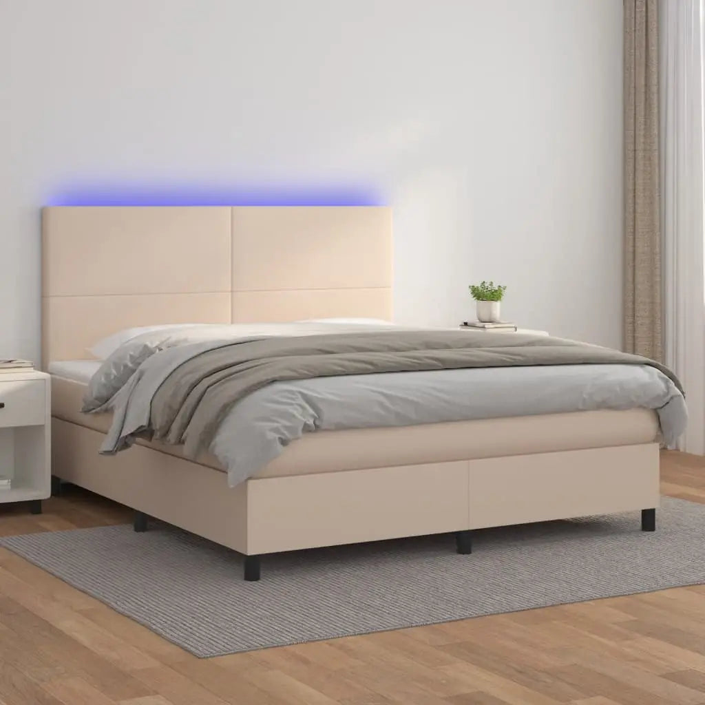 Sommier à lattes de lit avec matelas LED Cappuccino 160x200 cm - XIOS