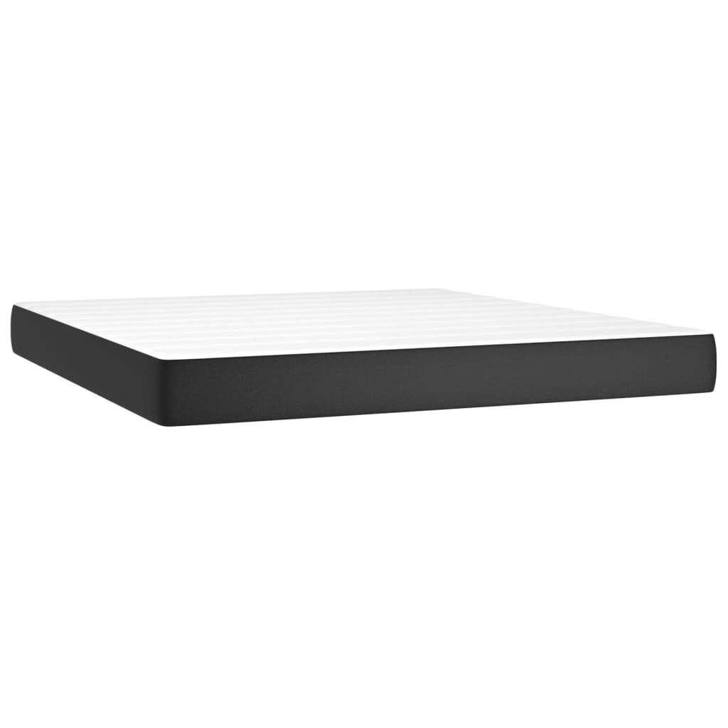 Sommier à lattes de lit avec matelas et LED Noir 180x200 cm - XIOS