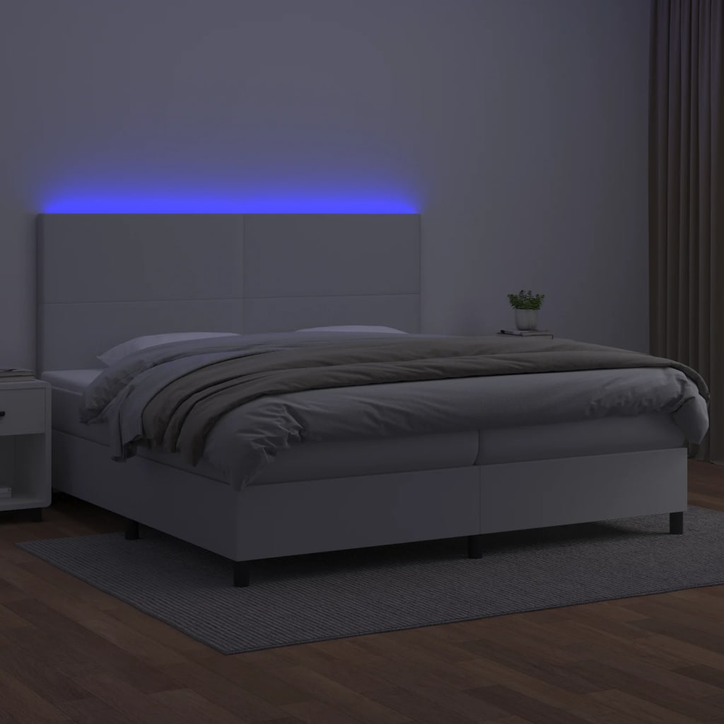 Sommier à lattes de lit avec matelas et LED Blanc 200x200 cm - XIOS