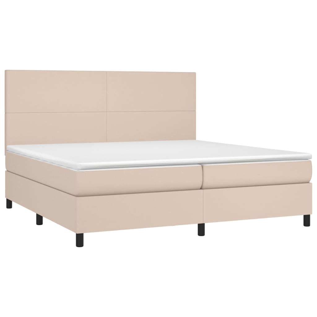 Sommier à lattes de lit avec matelas LED Cappuccino 200x200 cm - XIOS