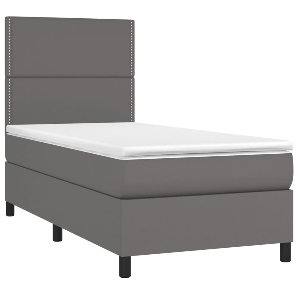 Sommier à lattes de lit avec matelas et LED Gris 90x200 cm - XIOS