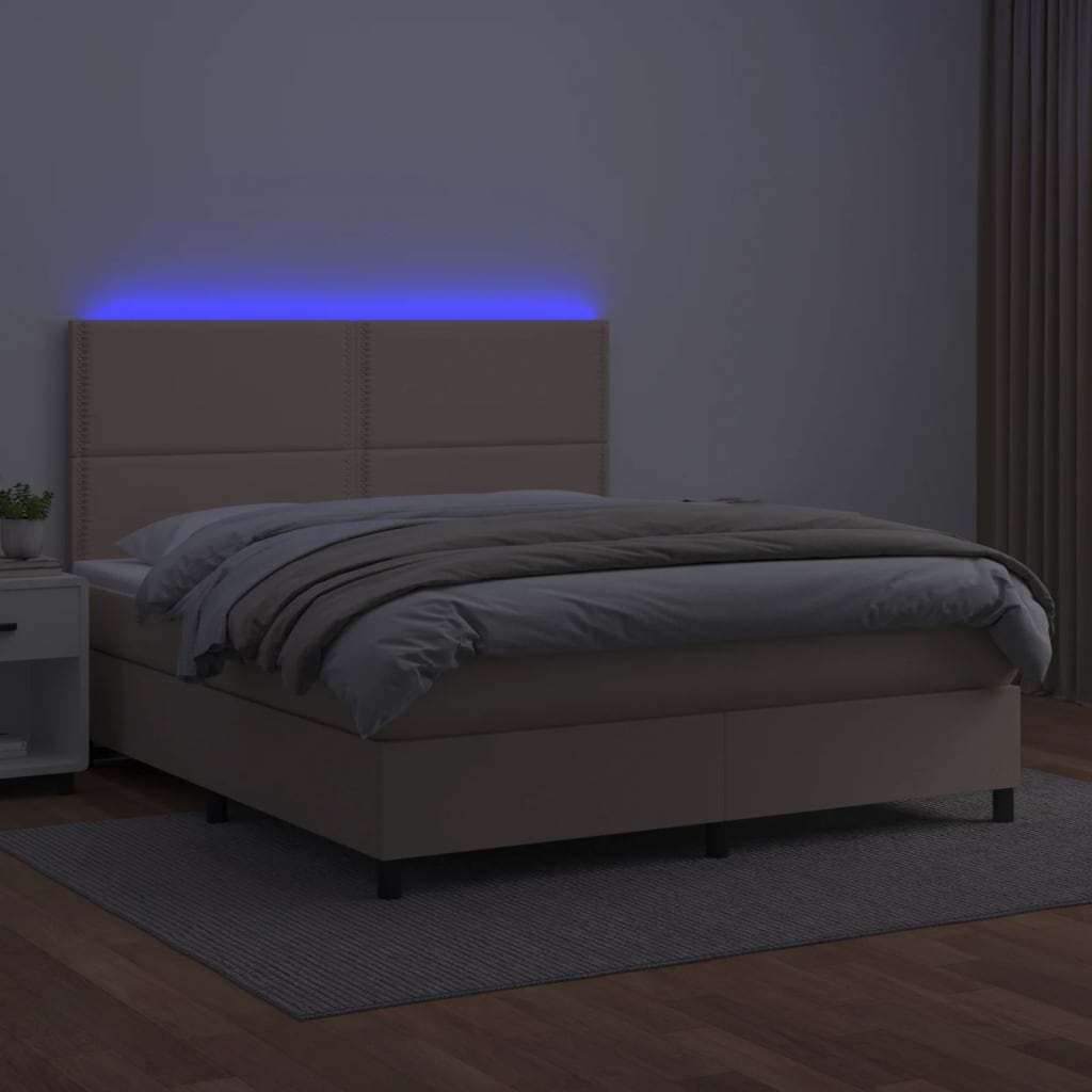 Sommier à lattes de lit avec matelas LED Cappuccino 140x190 cm - XIOS