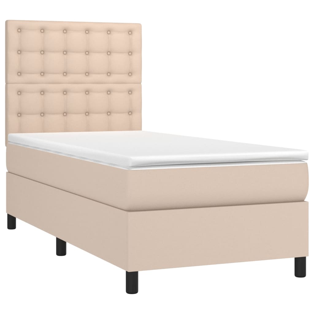 Sommier à lattes de lit avec matelas et LED Cappuccino 90x190cm - XIOS
