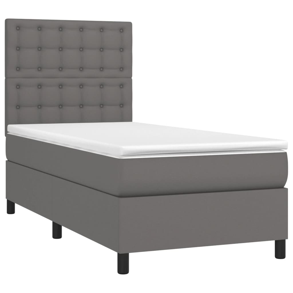 Sommier à lattes de lit avec matelas et LED Gris 90x200 cm - XIOS