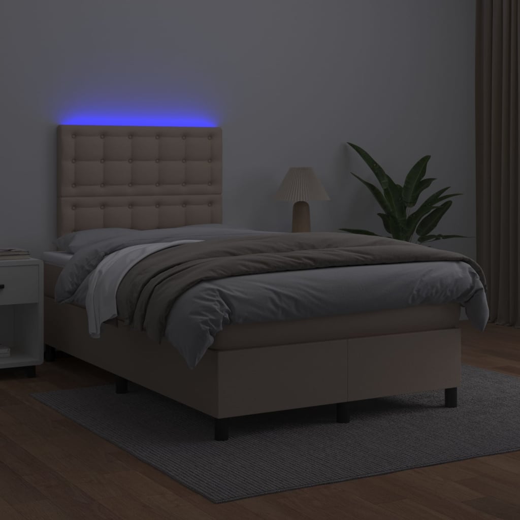 Sommier à lattes de lit avec matelas LED Cappuccino 120x200 cm - XIOS
