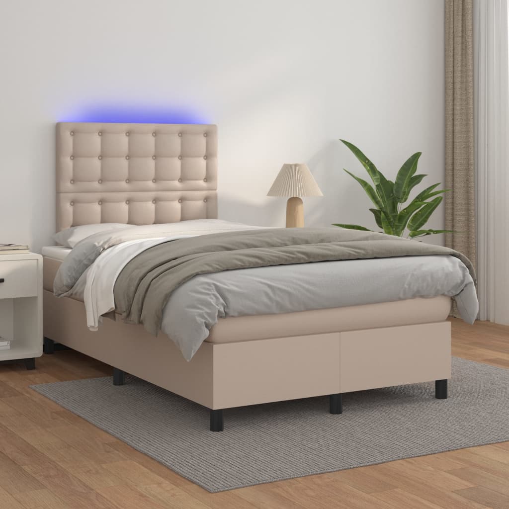 Sommier à lattes de lit avec matelas LED Cappuccino 120x200 cm - XIOS