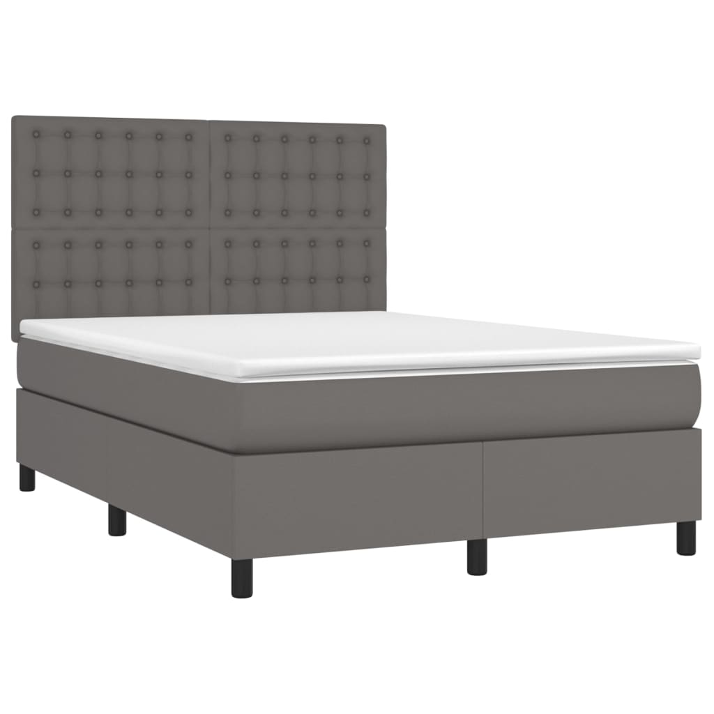 Sommier à lattes de lit avec matelas et LED Gris 140x200 cm - XIOS