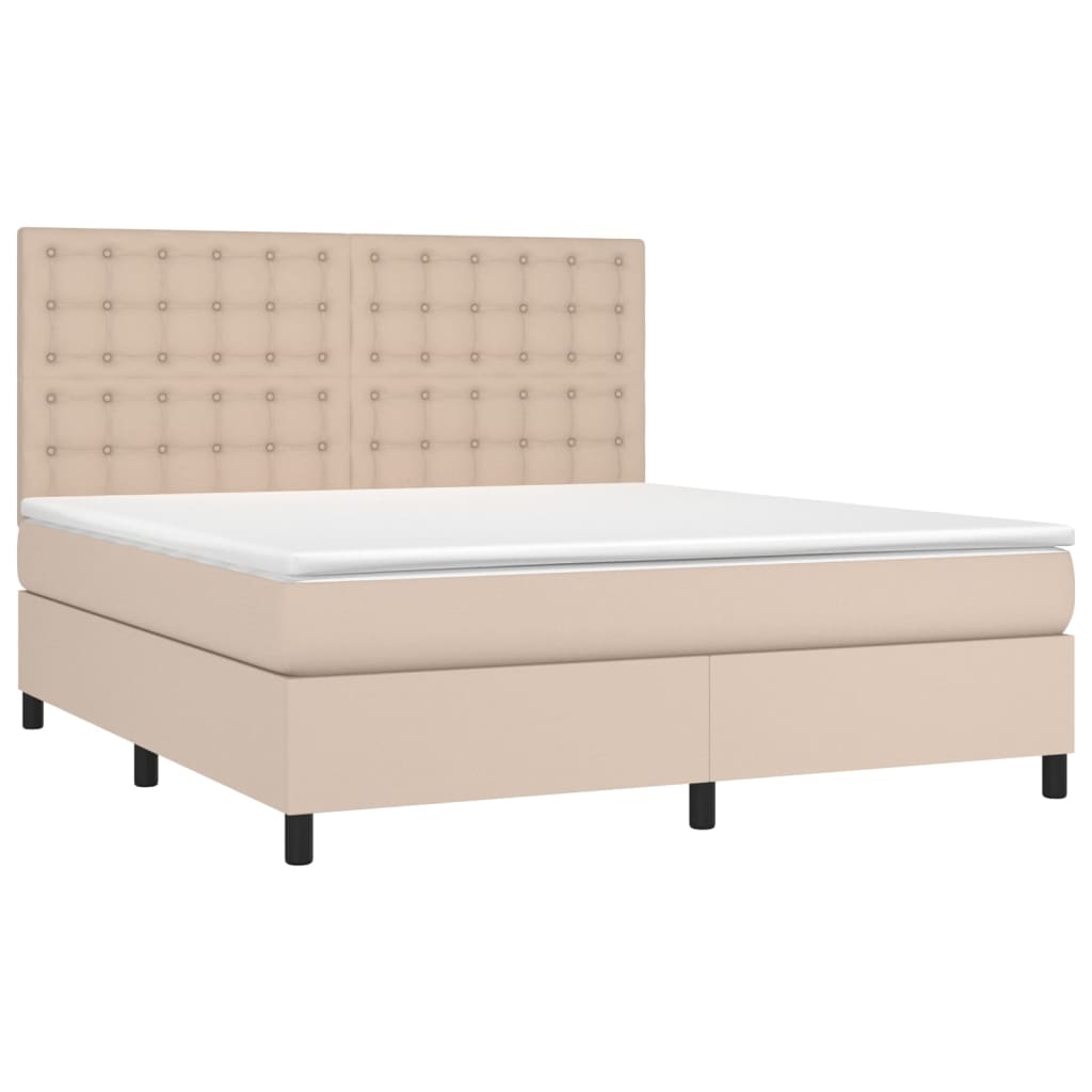 Sommier à lattes de lit avec matelas LED Cappuccino 160x200 cm