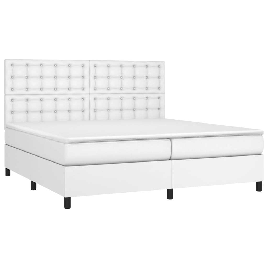 Sommier à lattes de lit avec matelas et LED Blanc 200x200 cm - XIOS