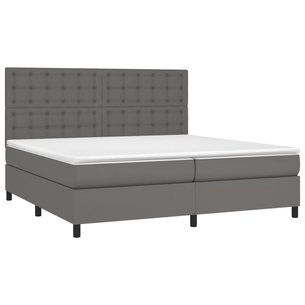 Sommier à lattes de lit avec matelas et LED Gris 200x200 cm - XIOS