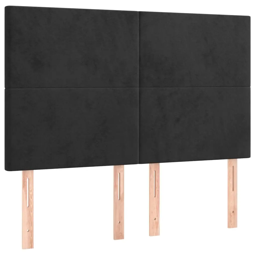 Sommier à lattes de lit et matelas LED Noir 140x190 cm Velours - XIOS