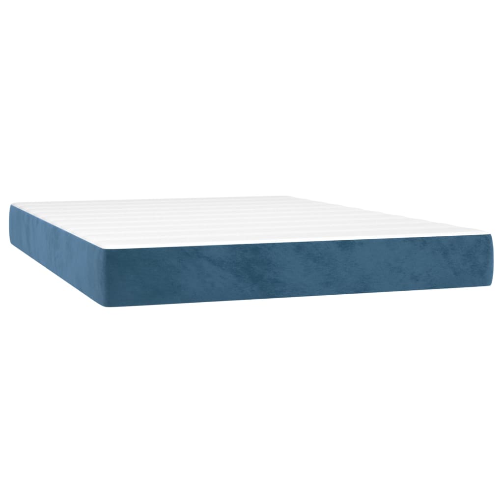 Sommier à lattes de lit avec matelas LED Bleu foncé 140x200 cm - XIOS