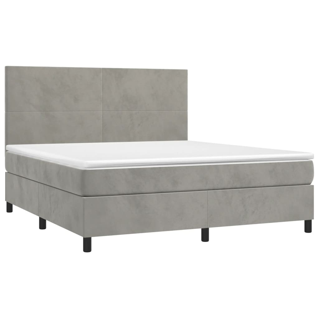Sommier à lattes de lit avec matelas LED Gris clair 180x200 cm - XIOS