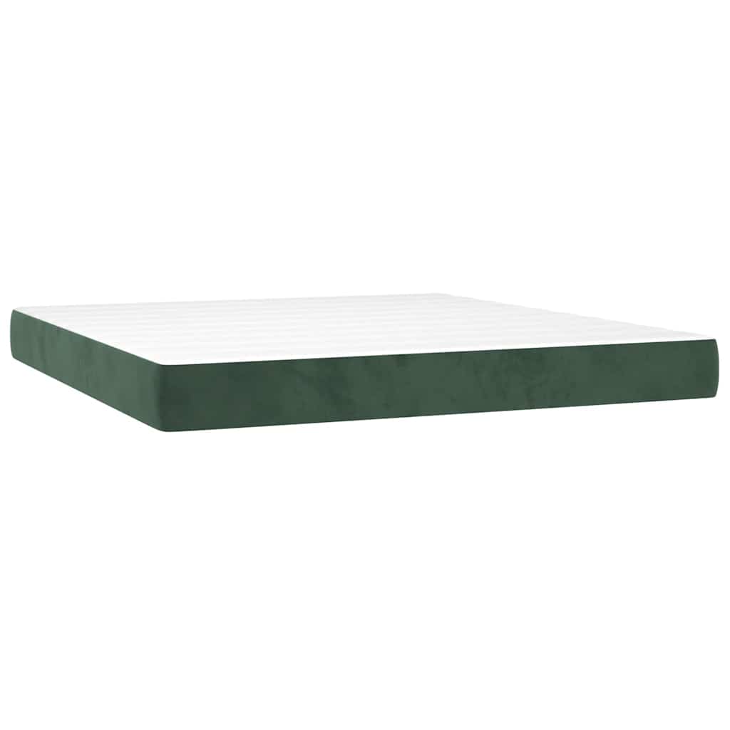 Sommier à lattes de lit et matelas et LED Vert foncé 180x200 cm - XIOS