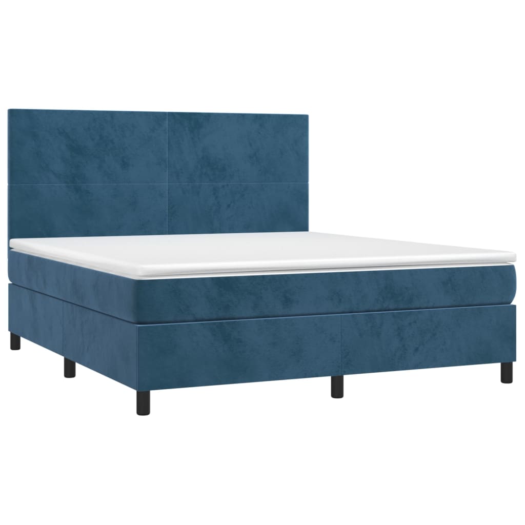 Sommier à lattes de lit avec matelas LED Bleu foncé 180x200 cm - XIOS