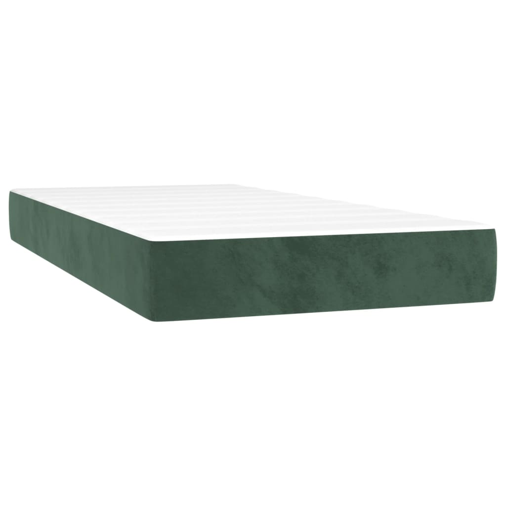 Sommier à lattes de lit avec matelas et LED Vert foncé 80x200cm Lits & cadres de lit vidaXL