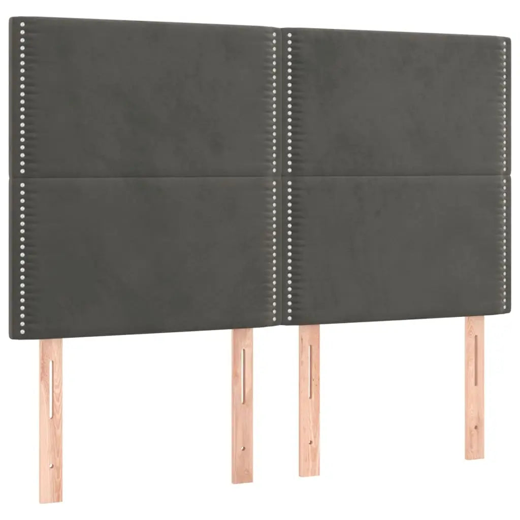 Sommier à lattes de lit matelas et LED Gris foncé 140x190 cm - XIOS