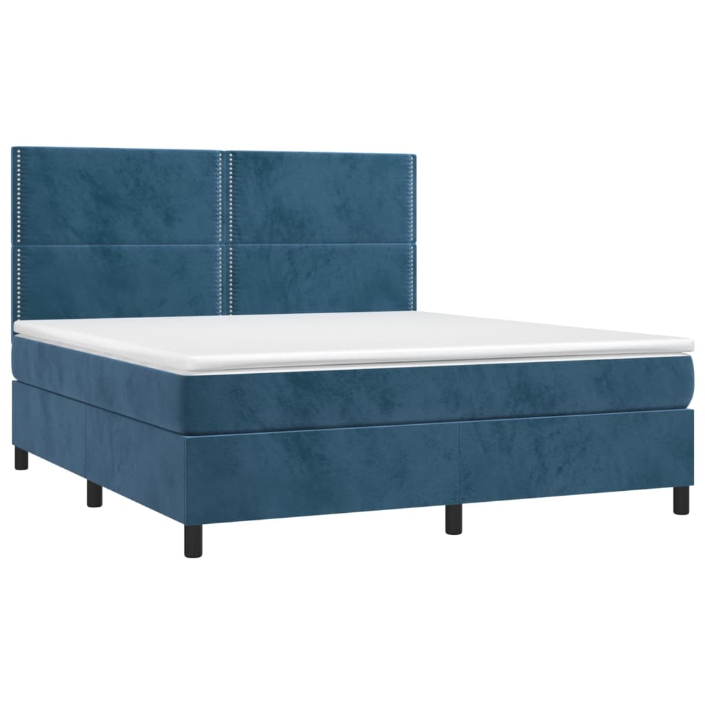 Sommier à lattes de lit matelas et LED Bleu foncé 180x200 cm - XIOS