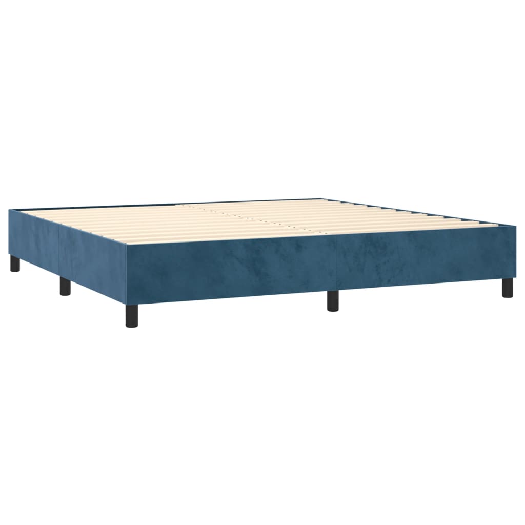 Sommier à lattes de lit matelas et LED Bleu foncé 200x200 cm - XIOS