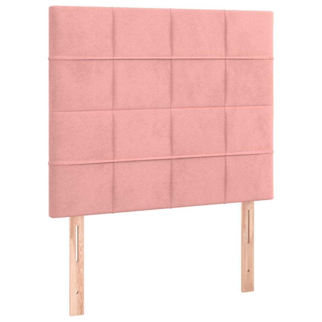 Sommier à lattes de lit matelas et LED Rose 100x200 cm Velours - XIOS