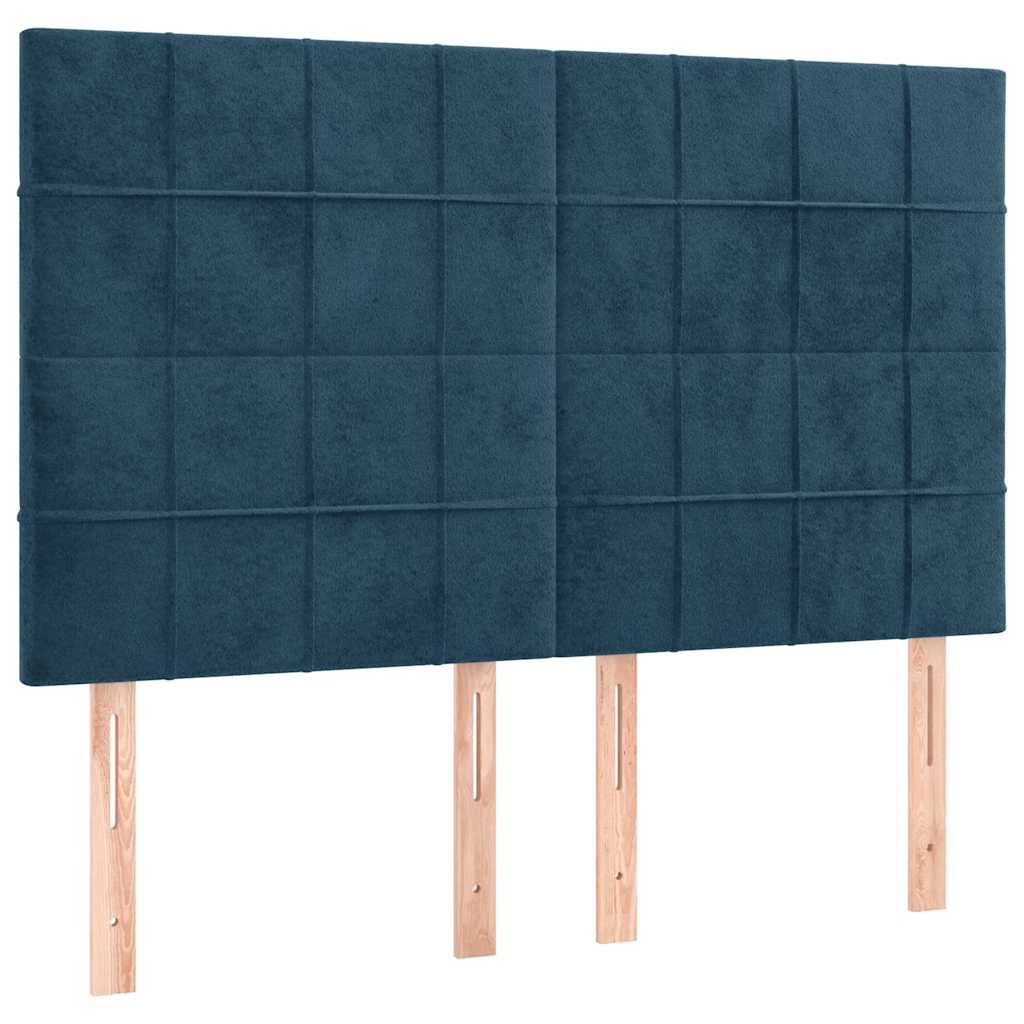Sommier à lattes de lit matelas et LED Bleu foncé 140x190 cm - XIOS