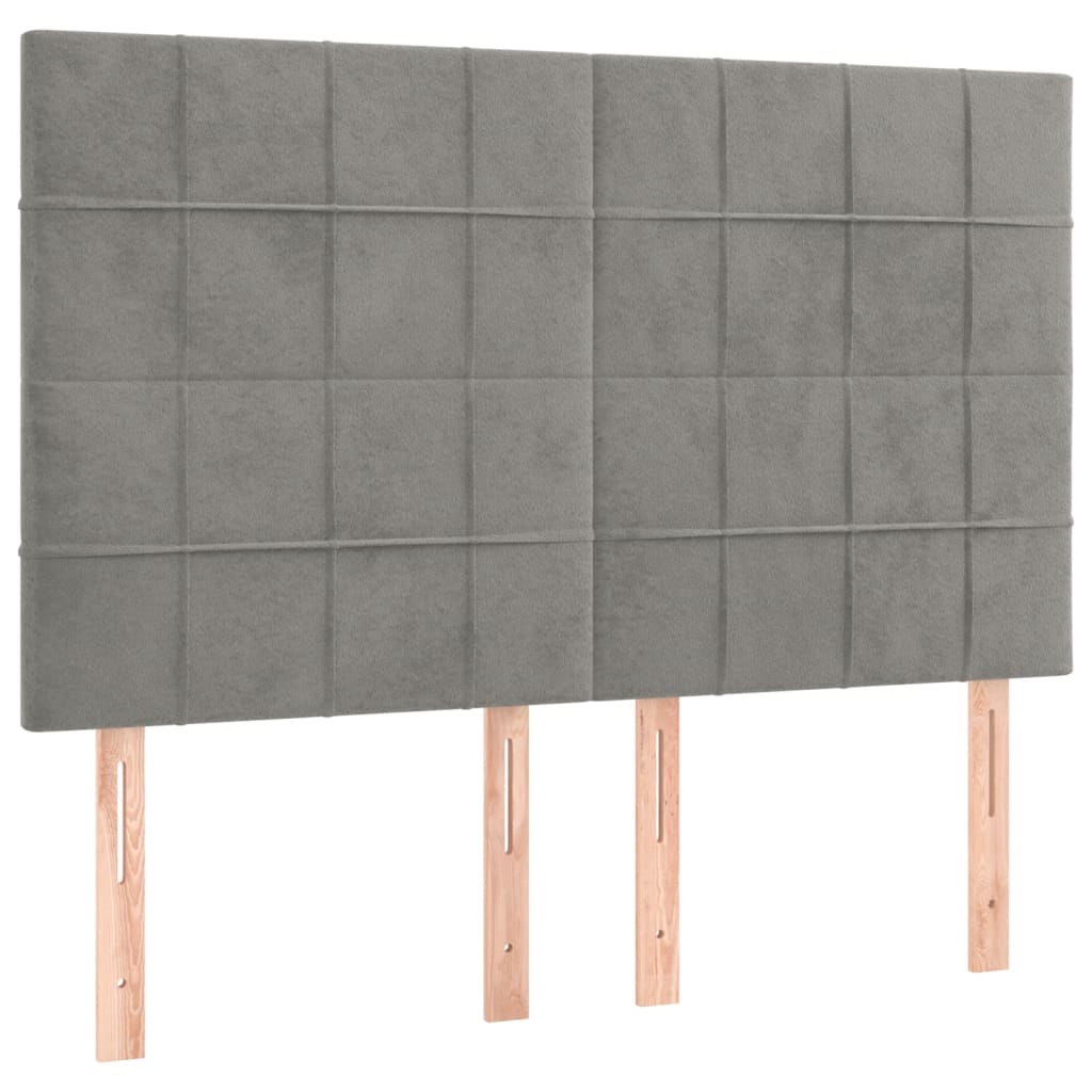 Sommier à lattes de lit matelas et LED Gris clair 140x200 cm - XIOS
