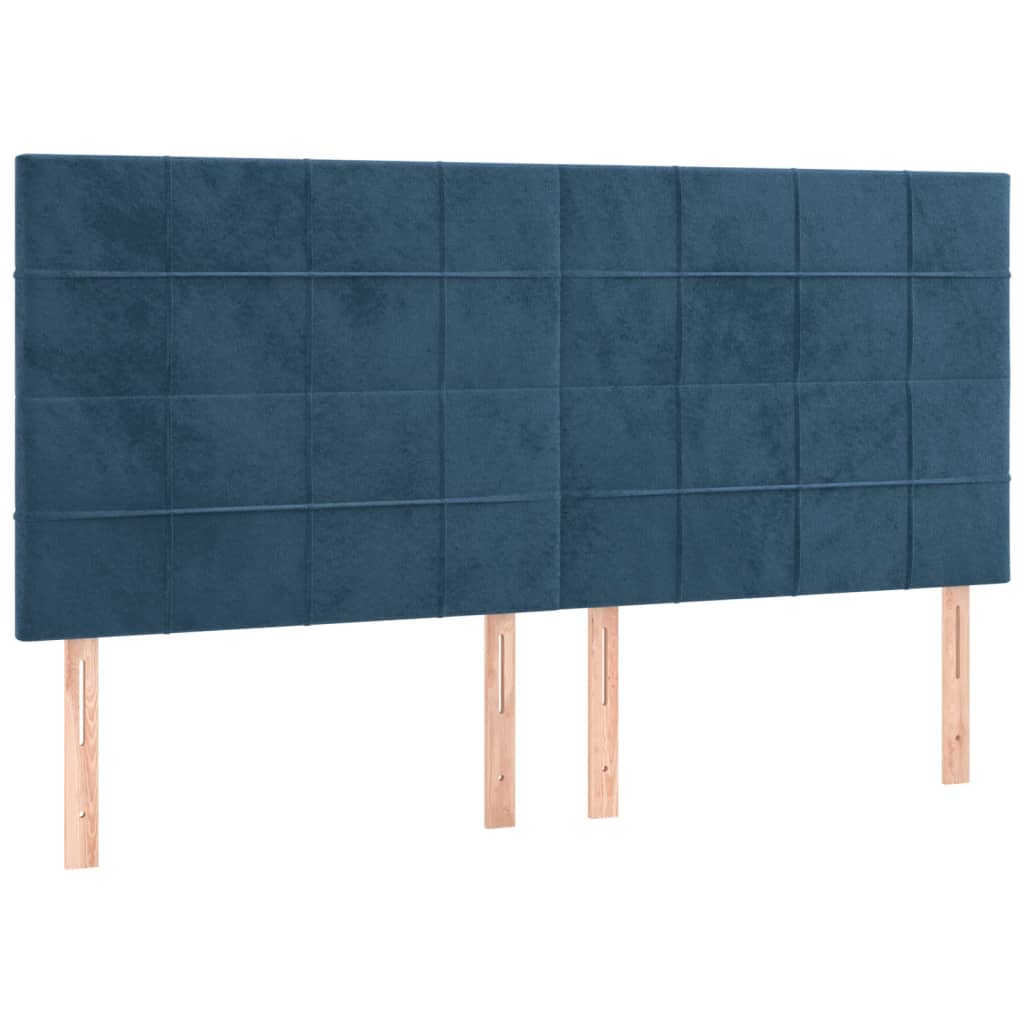 Sommier à lattes de lit matelas et LED Bleu foncé 160x200 cm - XIOS