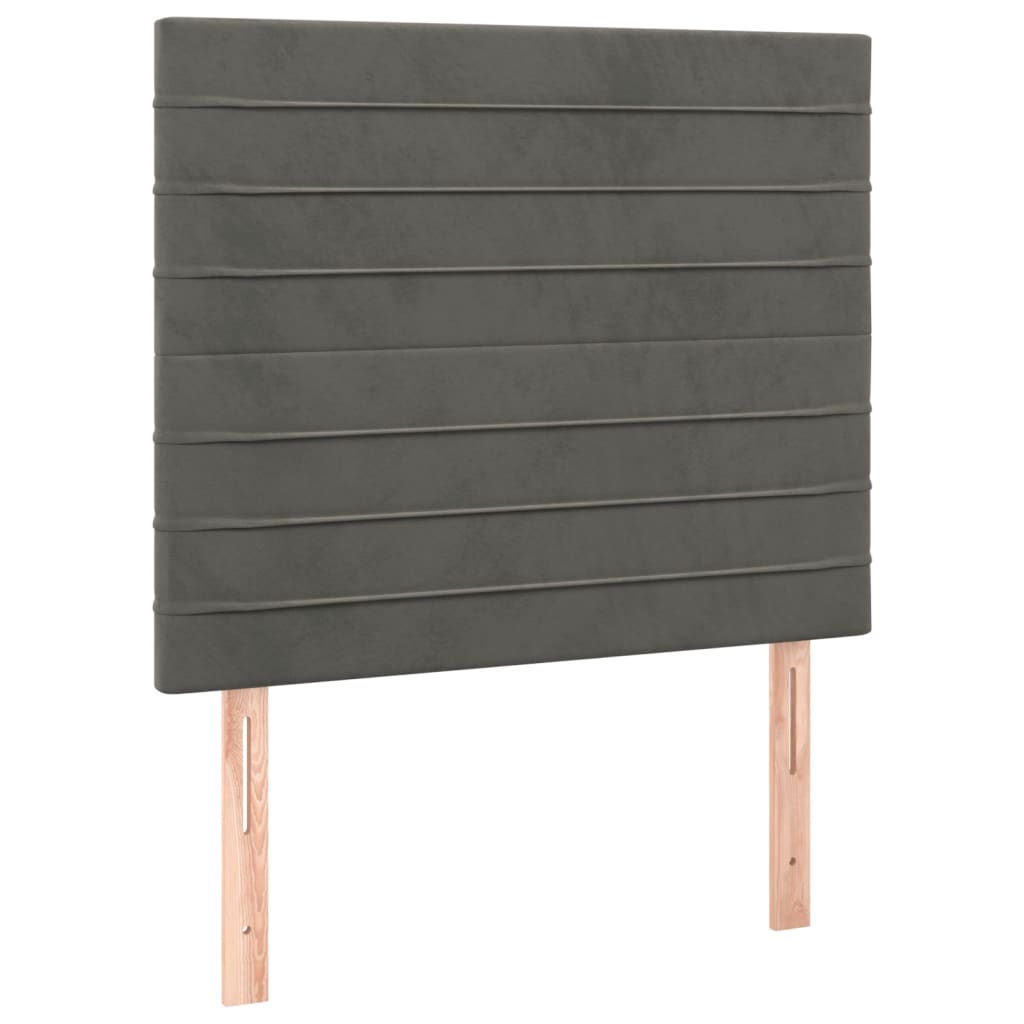 Sommier à lattes de lit matelas LED Gris foncé 90x190cm Velours - XIOS