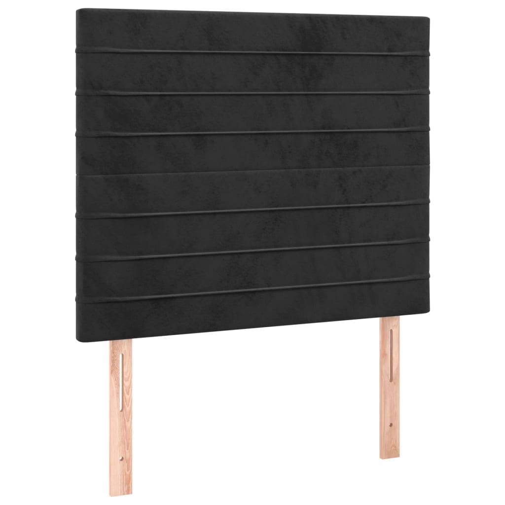 Sommier à lattes de lit avec matelas LED Noir 100x200cm Velours - XIOS