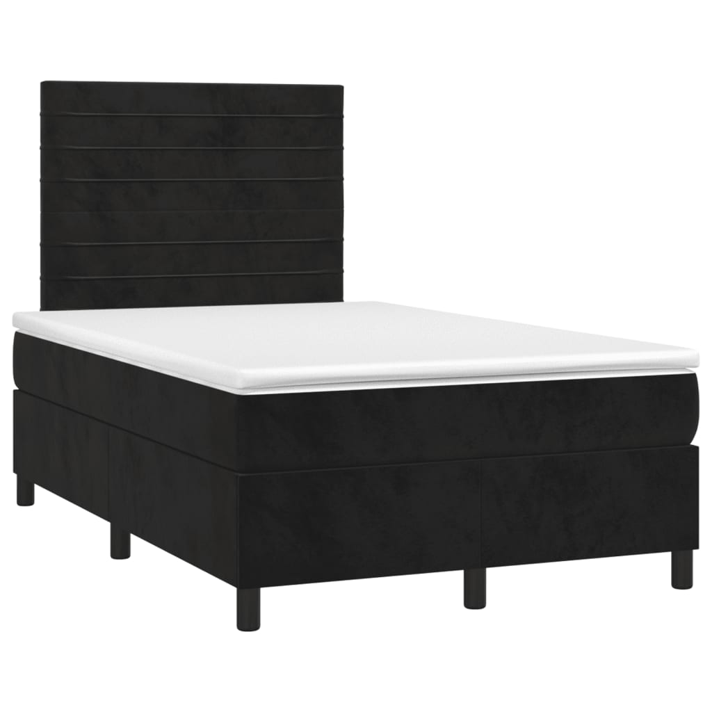 Sommier à lattes de lit avec matelas LED Noir 120x200cm Velours - XIOS