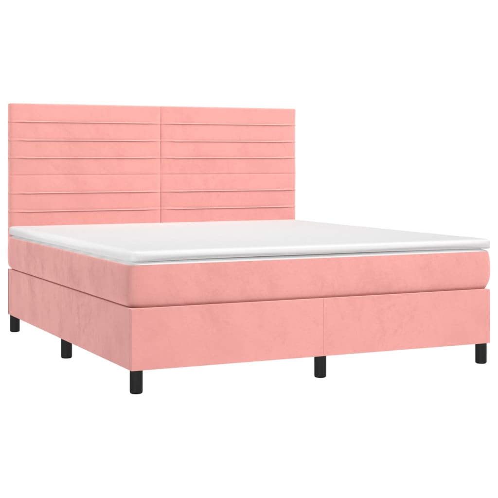 Sommier à lattes de lit avec matelas LED Rose 160x200cm Velours - XIOS