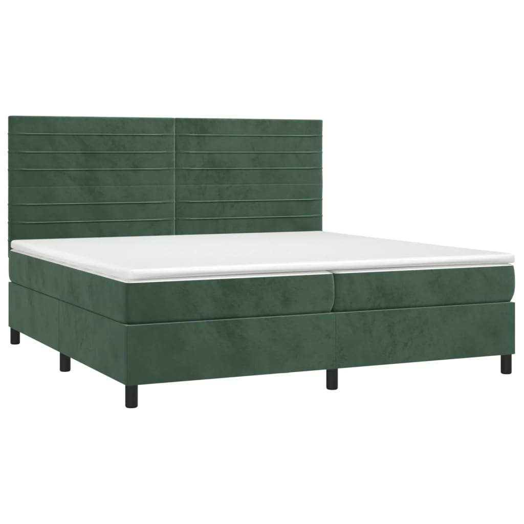 Sommier à lattes de lit avec matelas LED Vert foncé 200x200 cm - XIOS