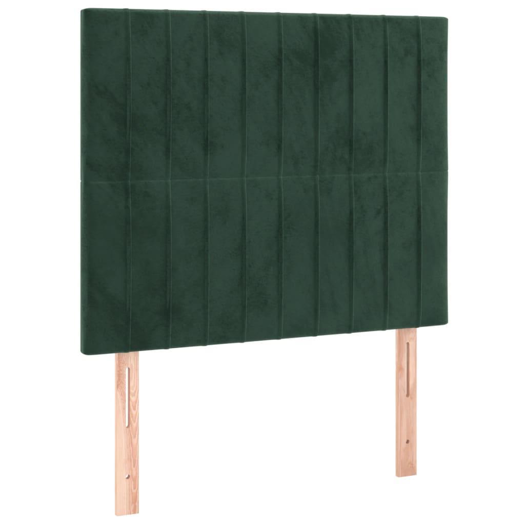 Sommier à lattes de lit matelas LED Vert foncé 90x190cm Velours - XIOS