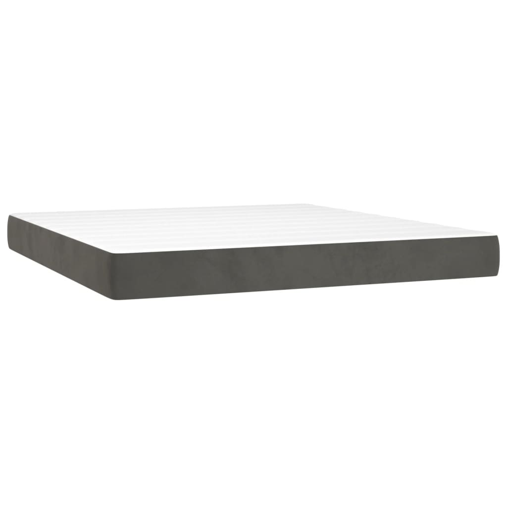 Sommier à lattes de lit matelas et LED Gris foncé 160x200 cm - XIOS