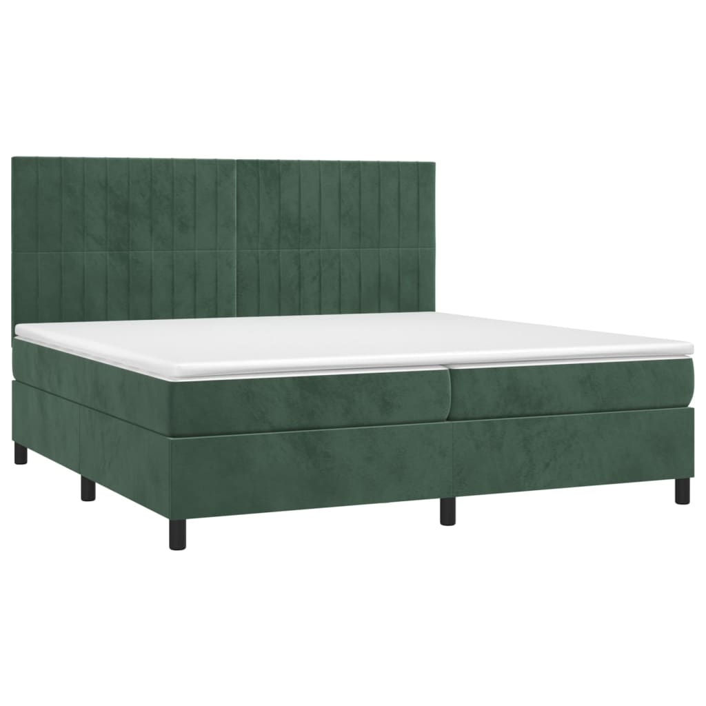 Sommier à lattes de lit matelas et LED Vert foncé 200x200 cm - XIOS