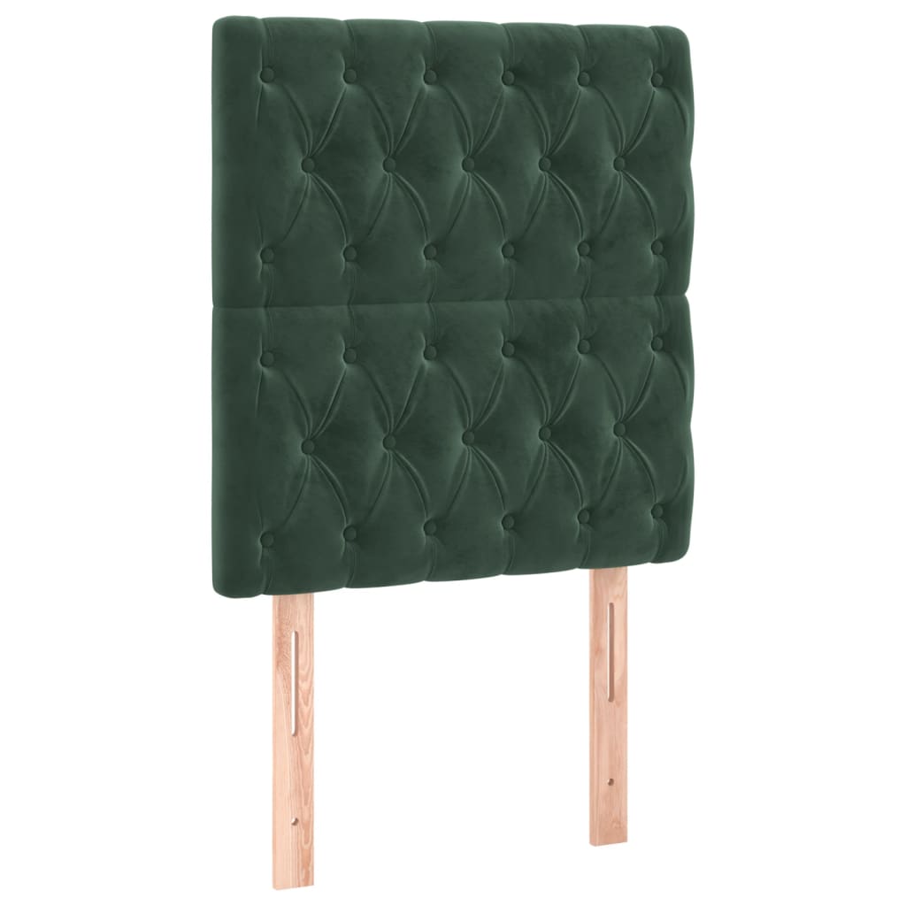 Sommier à lattes de lit et matelas et LED Vert foncé 80x200 cm - XIOS