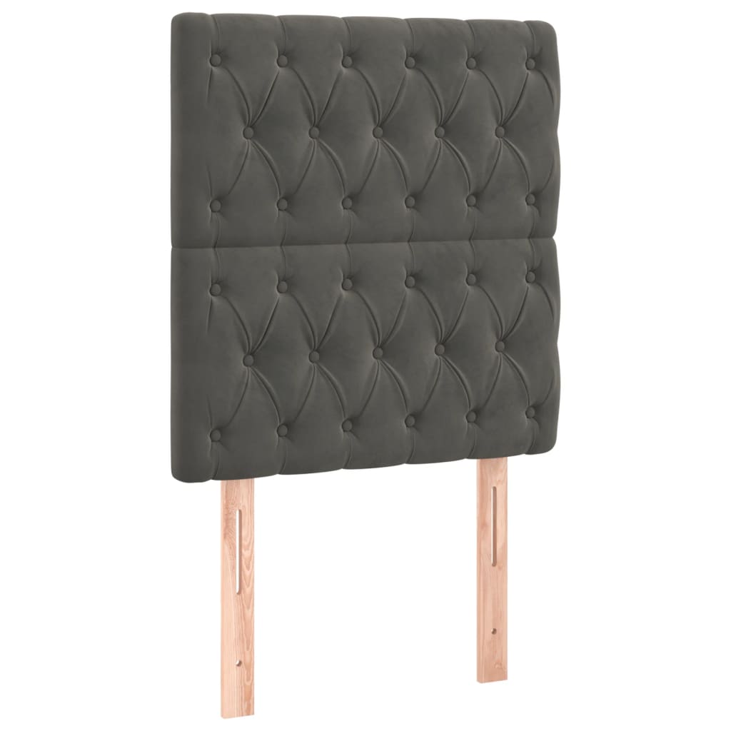 Sommier à lattes de lit et matelas et LED Gris foncé 90x190 cm - XIOS